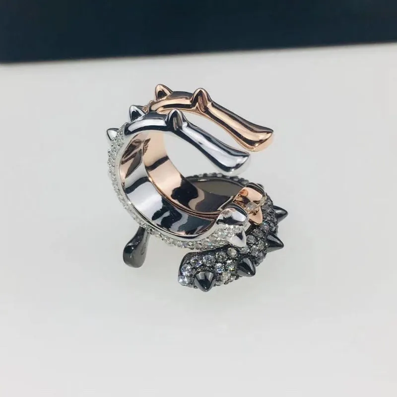 Baoyocn 1pc Solid 925 Sterling Silver Rivet Ear Cuff Zircon CZ Pink Black Spike Clip Earring Women Luxury Brand Jewelry | Украшения и