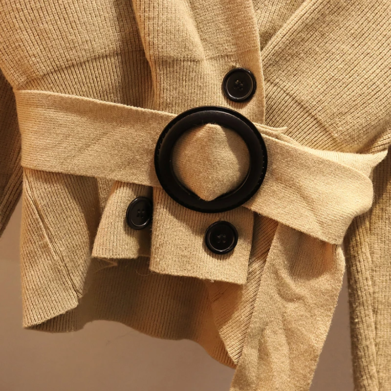 Trytree/осенне-зимний женский костюм из двух предметов повседневный двубортный топ