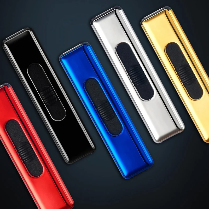 Мини тонкая портативная перезаряжаемая USB ветрозащитная беспламенная