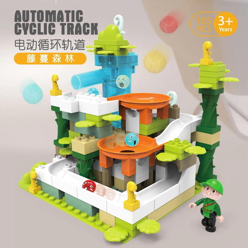 105 шт. Marble Racing Run DIY лабиринт шарики строительные блоки Совместимые Lepining Duploed