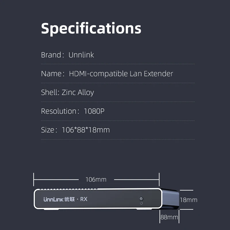 Unnlink HDMI совместимый рандомный 120 м от 1 до многих FHD 1080P 60 Гц IP/TCP CAT6/7 сеть Lan RJ45 Ethernet IR