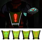 Беспроводной светодиодный светоотражающий жилет с дистанционным управлением зарядка через Usb сигнал поворота светодиодный светящийся светоотражающий рюкзак