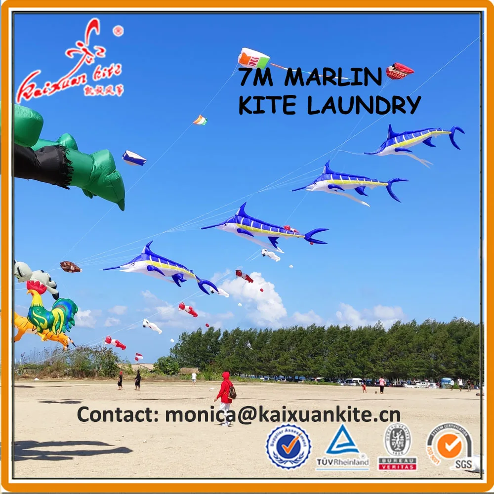Синий Marlin Line прачечная, надувной воздушный змей для шоу от Weifang Kaixuan kite factory