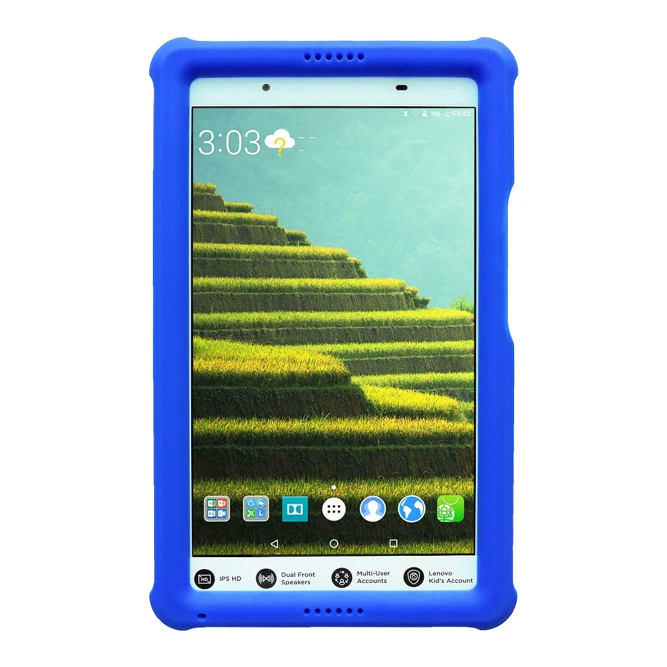 

MingShore Bumper Cover For Lenovo Tab 4 8 Tablet TB-8504F-N-X Kids Friendly Food Grade Silicone Rugged Case