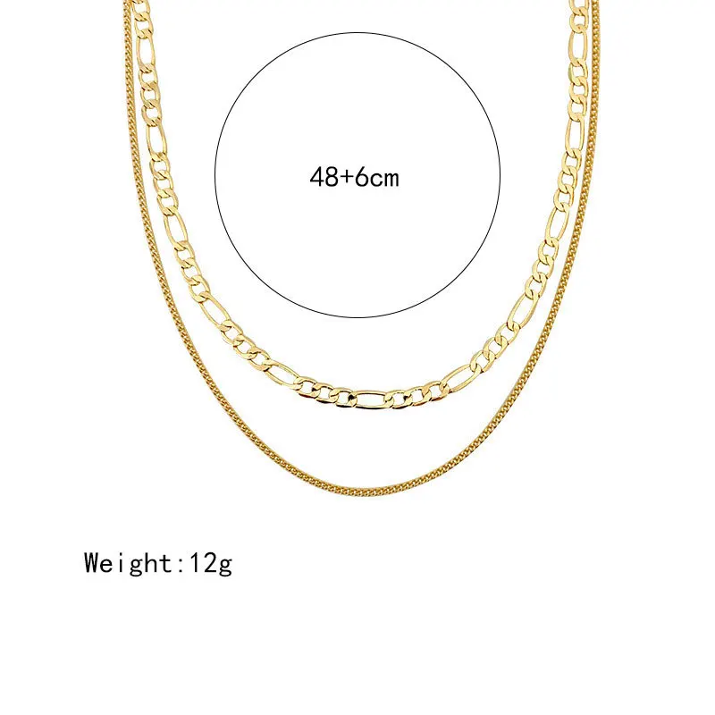 

Simple double-layer clavicle chain, fashionable and versatile, cool necklace, supplied by women manufacturers directly