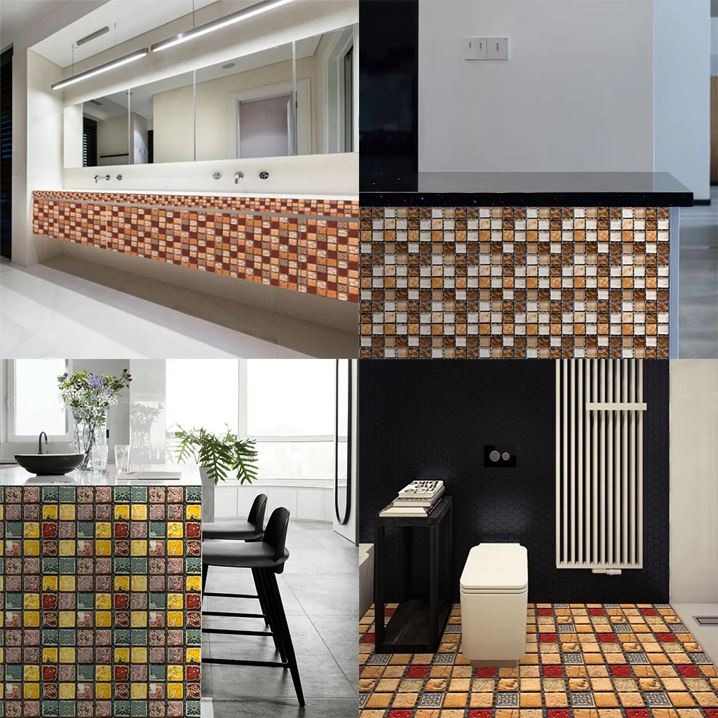 10 шт. самоклеющиеся наклейки для ванной комнаты кухни Декор дома настенная 3D