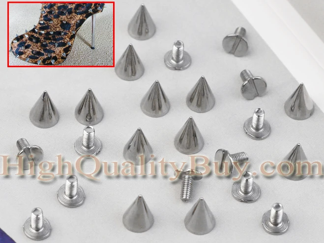

12X Goth Punk Metal Cone Screwback Spikes Studs Leather Jeans Cloth Shoes DIY