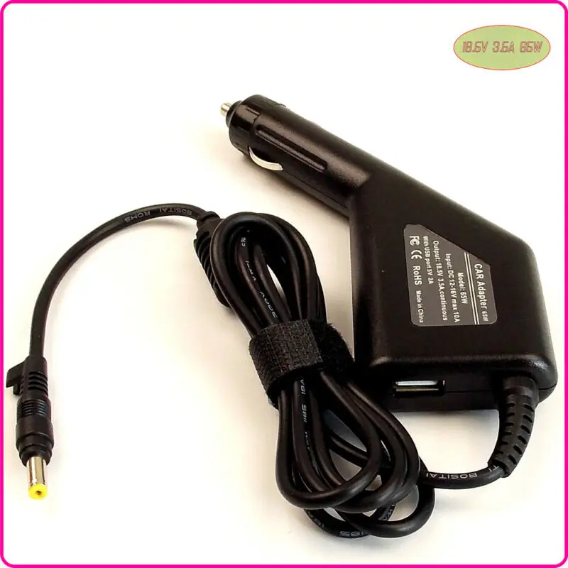 Автомобильный адаптер питания постоянного тока зарядное устройство + USB порт для