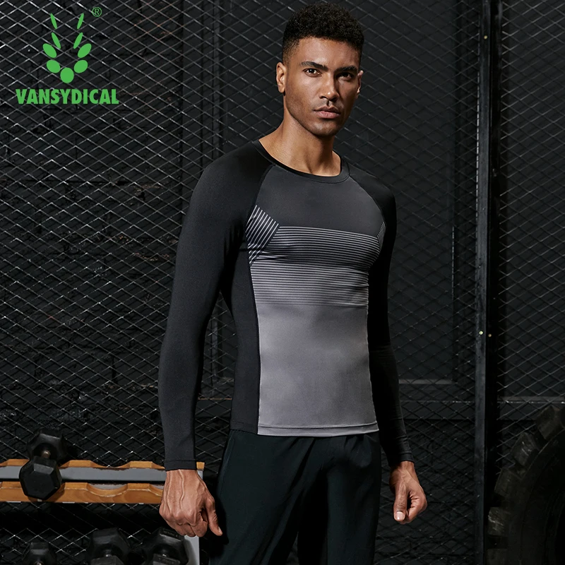 VANSYDICAL компрессионная рубашка для мужчин с длинным коротким рукавом спортивная