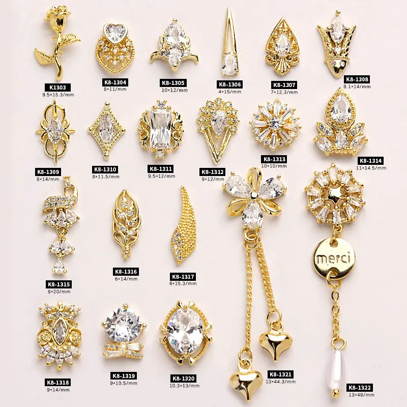 2 шт. 3d сплав Циркон розы Павлин Дизайн ногтей аксессуары поставки с украшением в