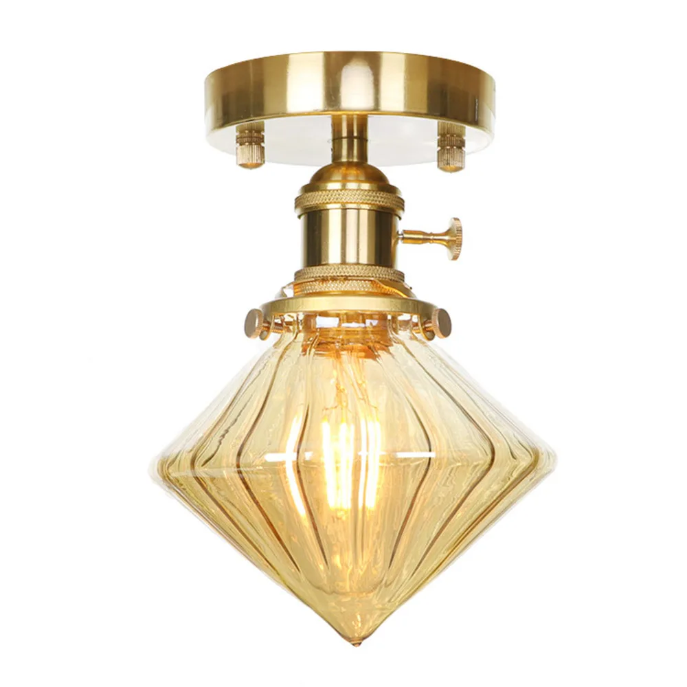 Латунный медный мини светильник для потолка в стиле ретро|Потолочные лампы| |