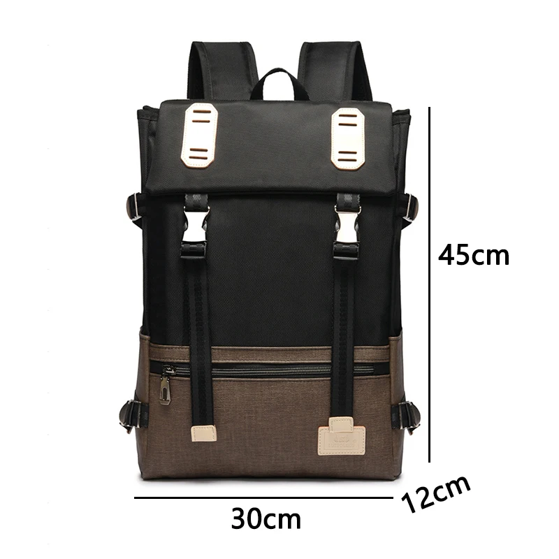 

Multifunctional Laptop Backpack for Men Waterproof Nylon Patchwork Bagpack Large Capacity School Bags for Teenage