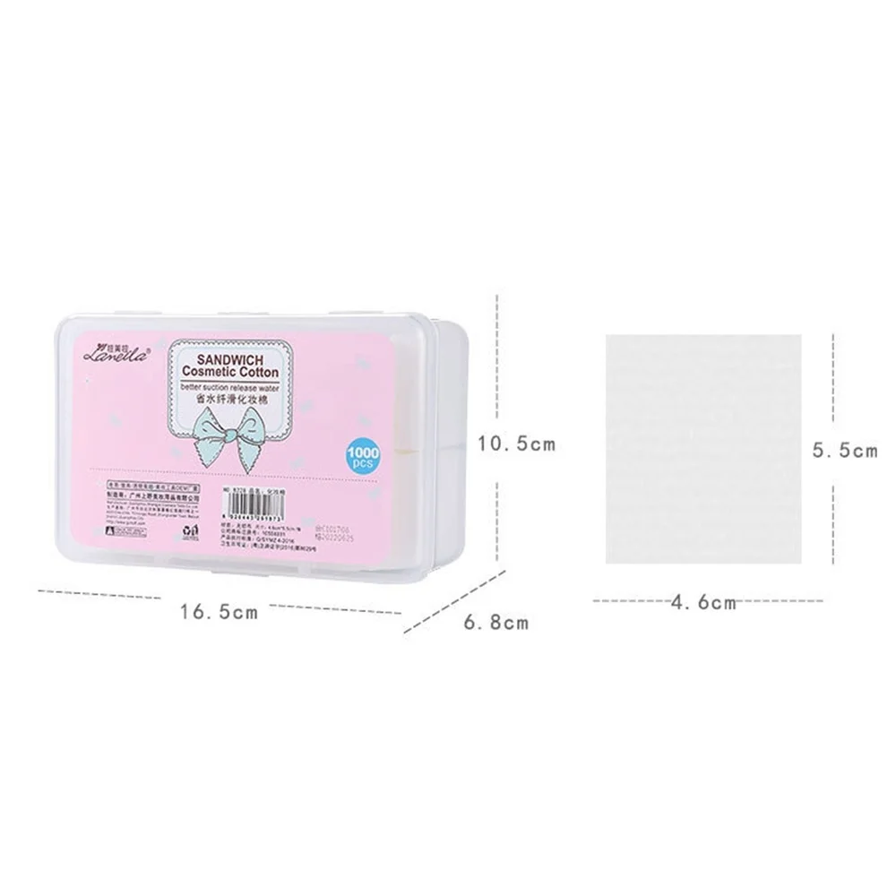 

1000pcs Delicate Water-saving Cotton Pad Cosmetic Makeup Disposable Non-woven Pads (White)