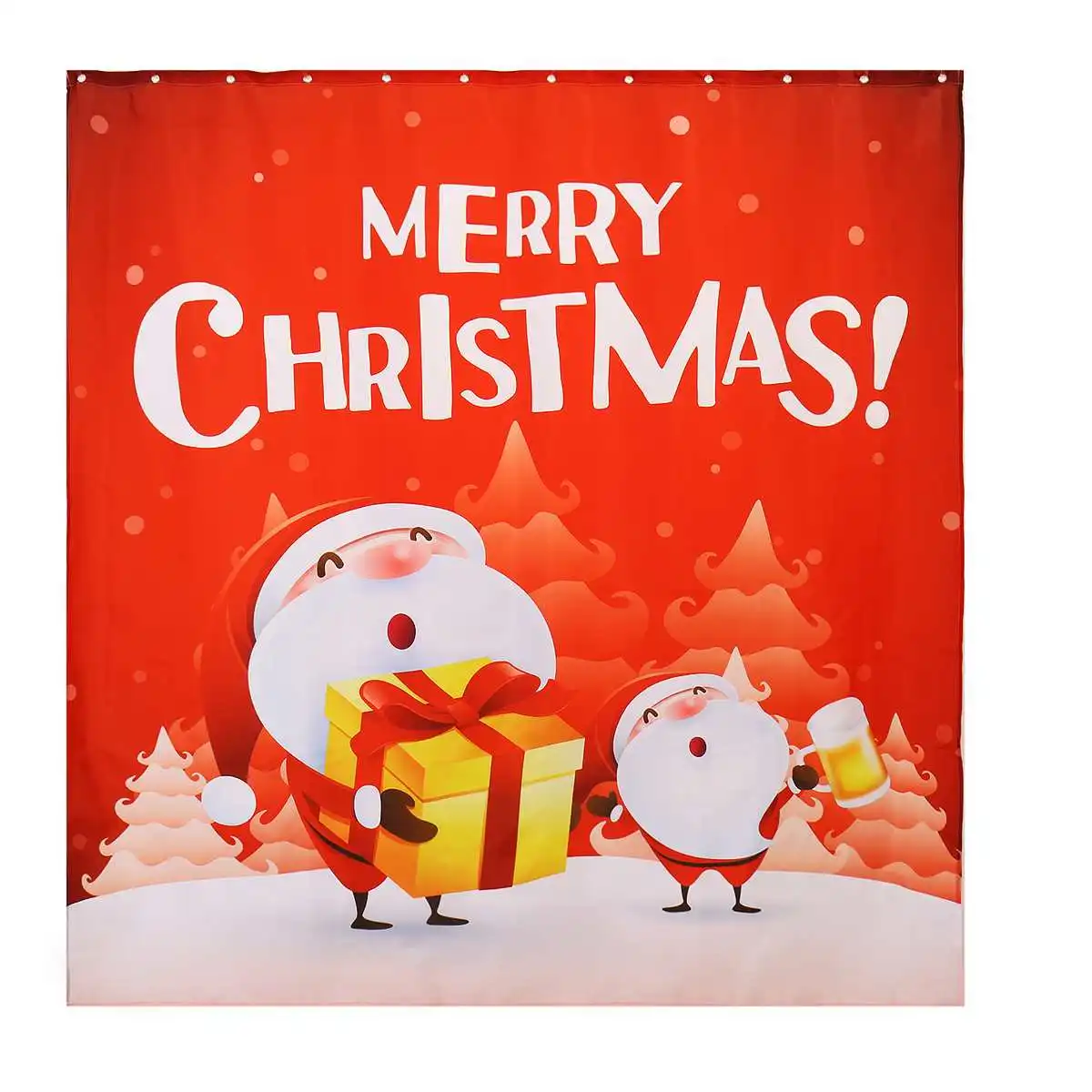 Merry Christmas, водонепроницаемая занавеска для ванной, Рождественский Санта Клаус, коврик для ванной, крышка для унитаза, полиэстер/фланелевая занавеска для душа