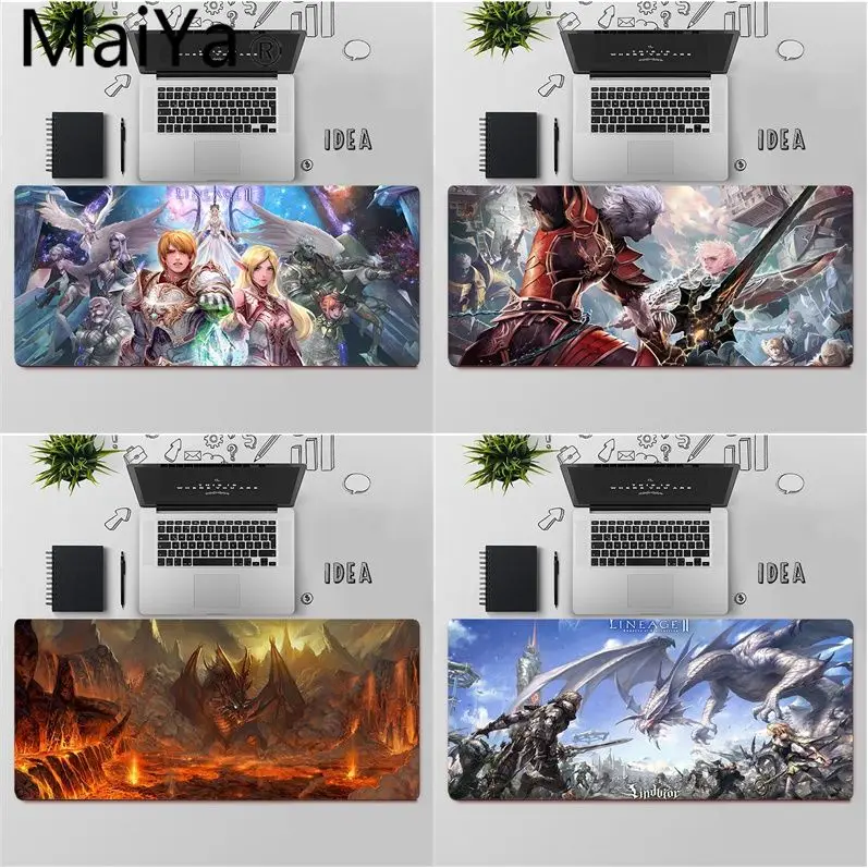 Maiya высокое качество lineage 2 Силиконовый большой маленький коврик для мыши