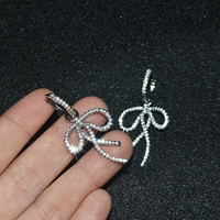diwenfu real 925 sterling silver simple drop earrings bow jewelry natural diamond orecchini silver 925 jewelry earring box women