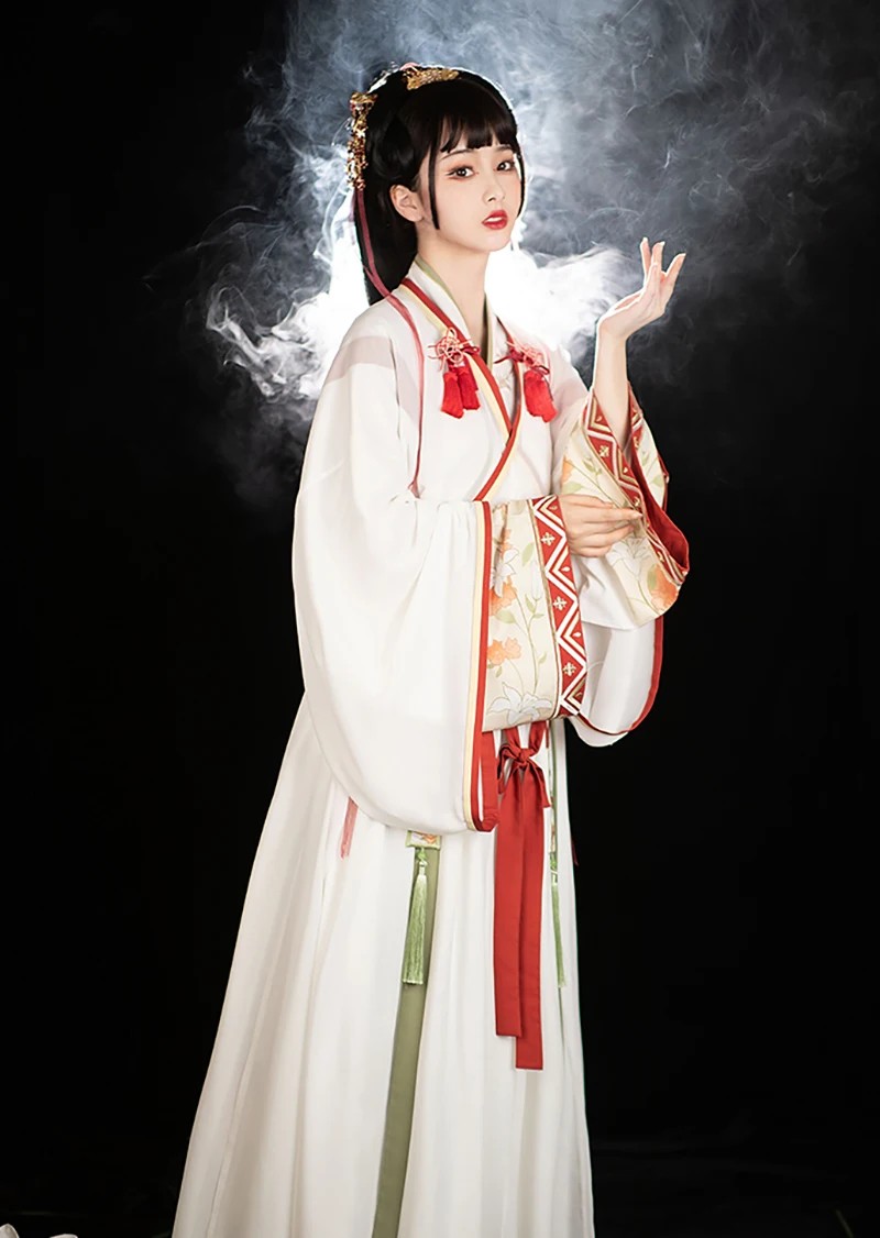 Оригинальный Женский костюм Hanfu с вышивкой в старинном китайском стиле для