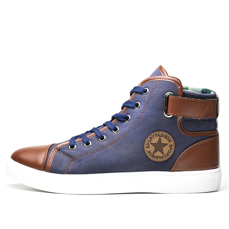 2021 новая модная обувь с высоким берцем для мужчин парусиновая мужская