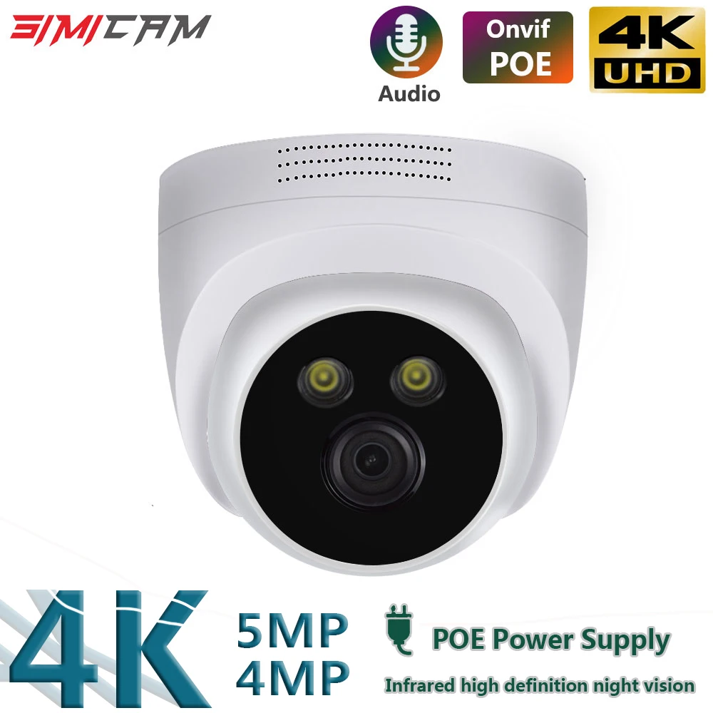 4K 8MP IP POE Video Security Camera NVR Cam Onvif H265 Audio