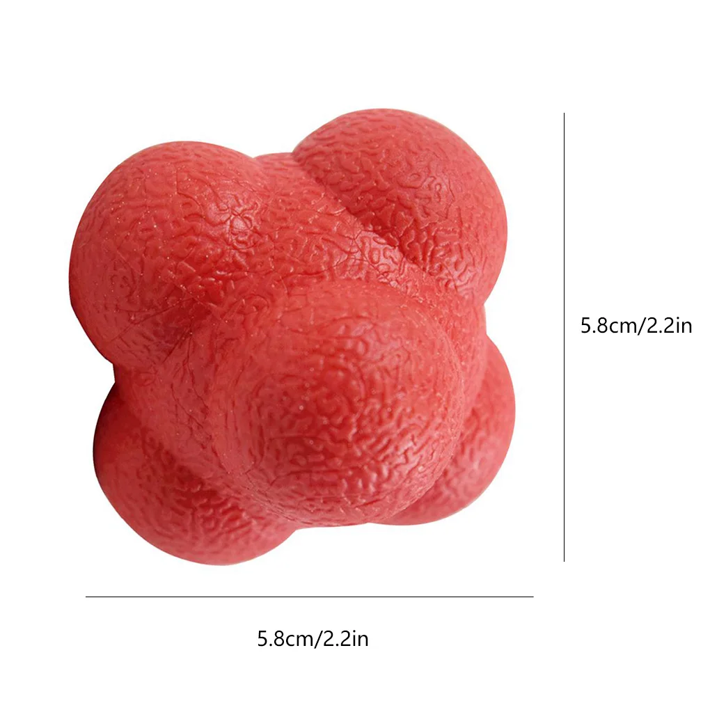 

3pcs TPR Hexagonal Shaped Training Ball High difficulty Reaction Sensitivity Speed Trainer,Red