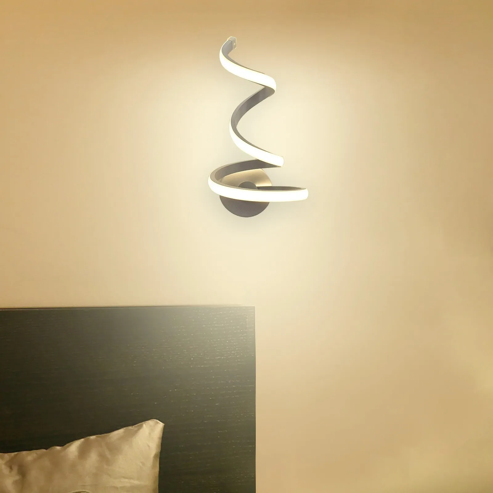 1 шт. современная светодиодная спиральная настенная лампа металлическая на