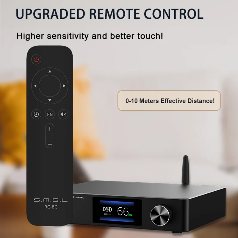 ЦАП-декодер SMSL SU9 SU9n Hi-Res звук Bluetooth 5 0 DSD 512 PCM 768 кГц/32 бит часы LDAC APTX XMOS с