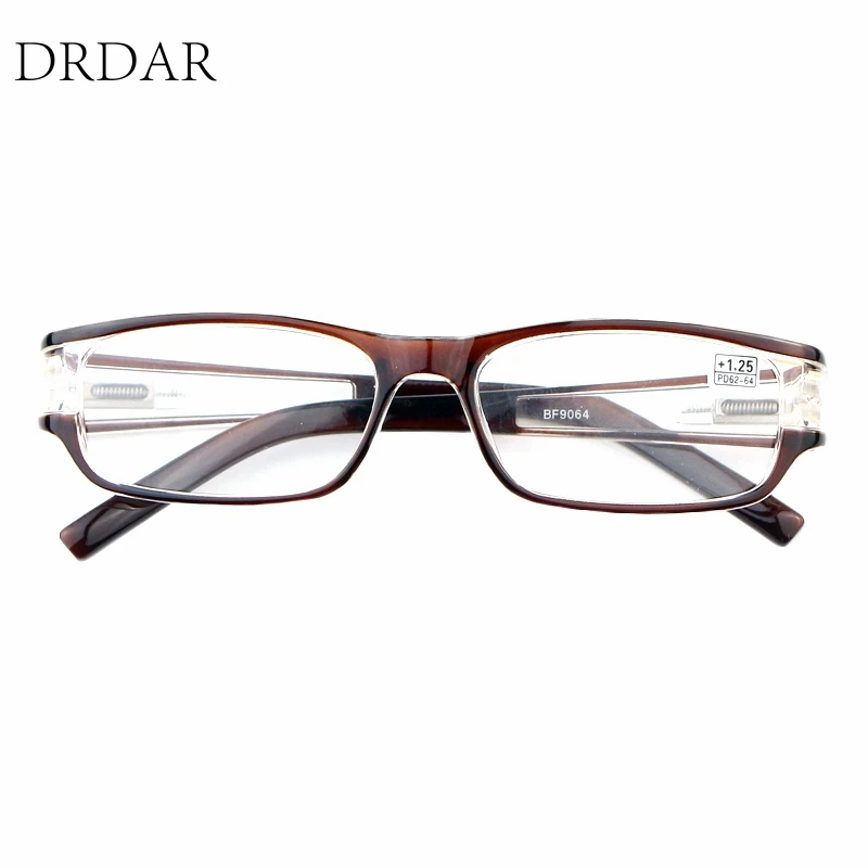 Мужские и женские очки для чтения DRDAR черные квадратные пластиковые удобные с
