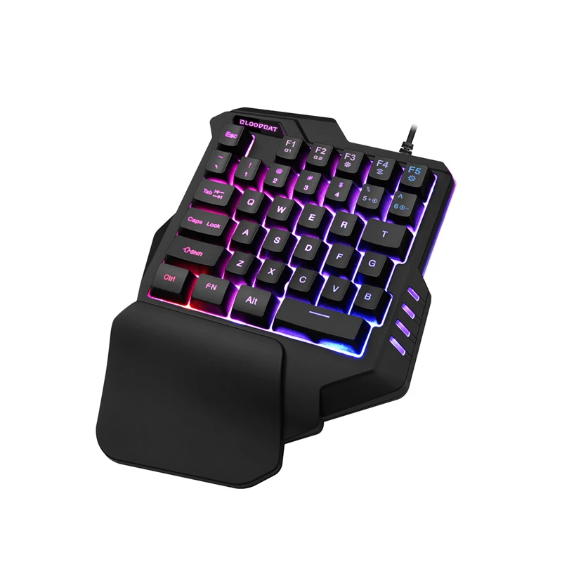 

BLOODBAT Gaming Keyboard and Mouse Combination, Programmable 8-Key LED 4000DPI Mouse Keyboard, One-Hand Keyboard Mouse, Mouse Ke