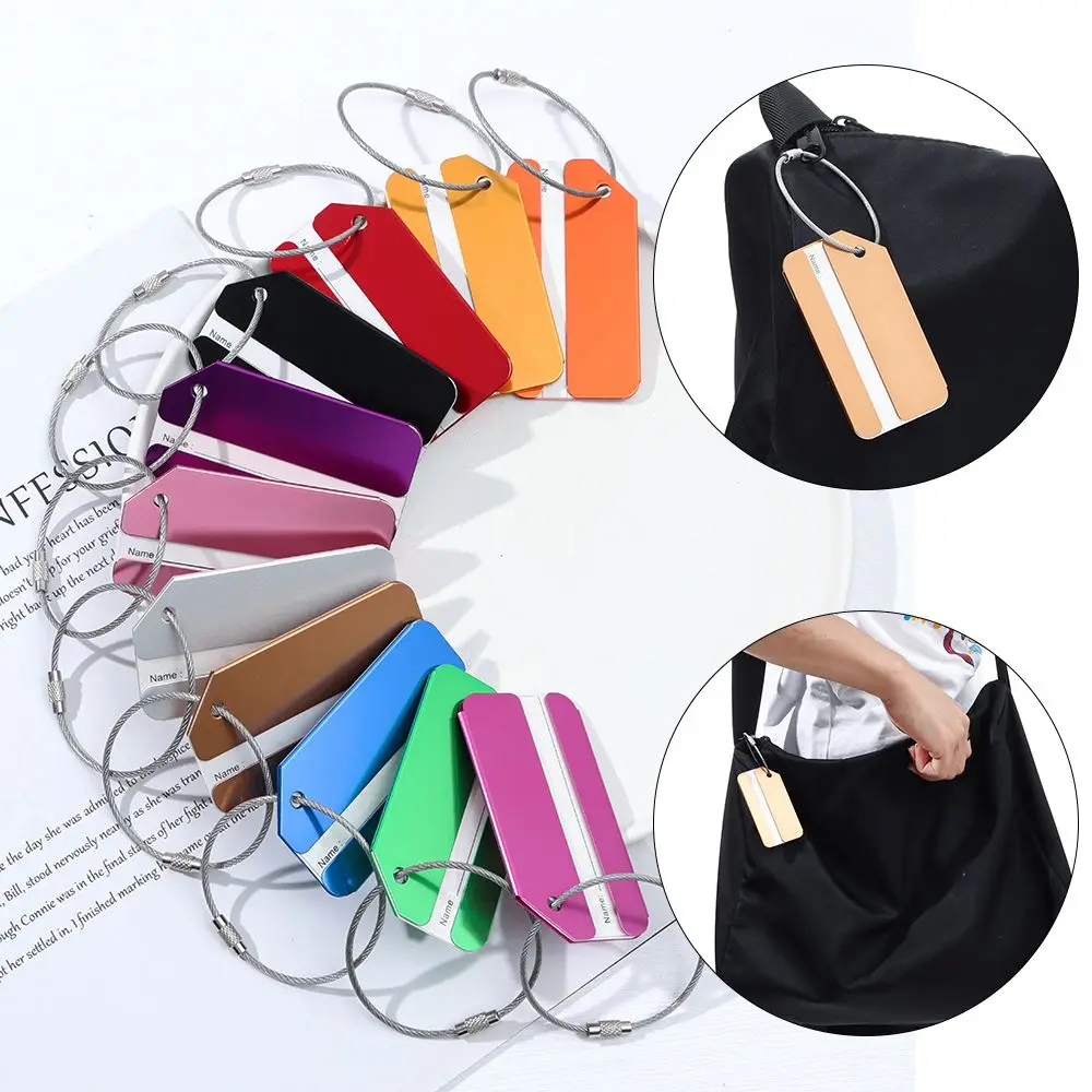 

11Colors New Aluminium Alloy Women Men Travel Accessories Name Label Holder Travel Luggage Suitcase Luggage Tags