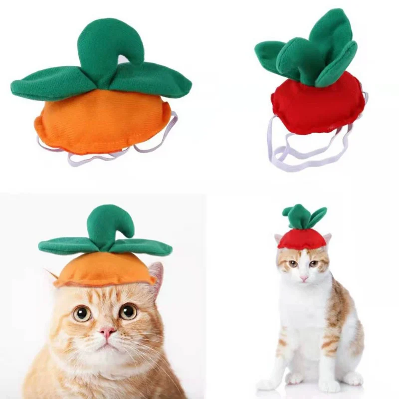 

Cute Dog Cat Halloween Hat Adjustable Pet Dogs Collar Hats Kitten Halloween Pumpkin Hat Fashion Pets Party Dress Up