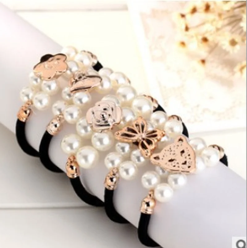 Лидер продаж резинка для волос жемчужные эластичные резинки держатель конского