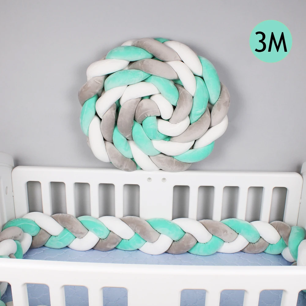 3 м детский бампер кровать оплетка узел подушка для младенца детская кроватка