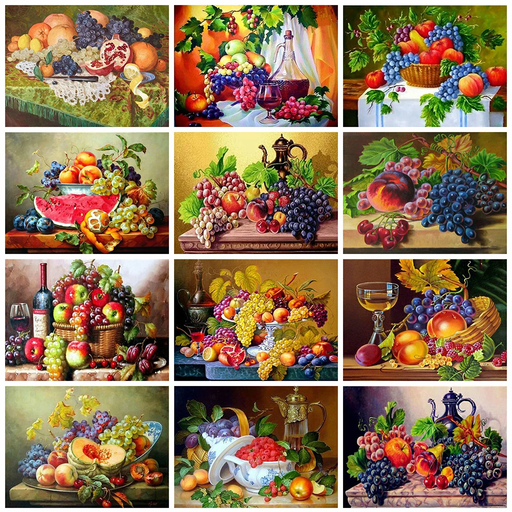 

Modern Grape Apple Canvas Painting Nordic Fruit Kitchen Posters and Prints Wall Art Pictures for Living Room Home Decoration