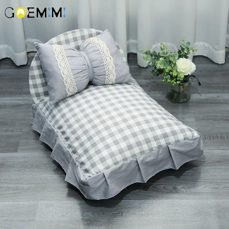 Всесезонная кровать для собак клетчатая стирающаяся больших кошек в стиле