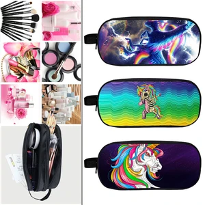 Вытирая Единорог Карандаш Чехол сумка для маленьких мальчиков и девочек Стационарный с мультяшками для задней панели для школьные принадлежности для девочек и мальчиков с застежкой-молнией и большой кошелек Организатор
