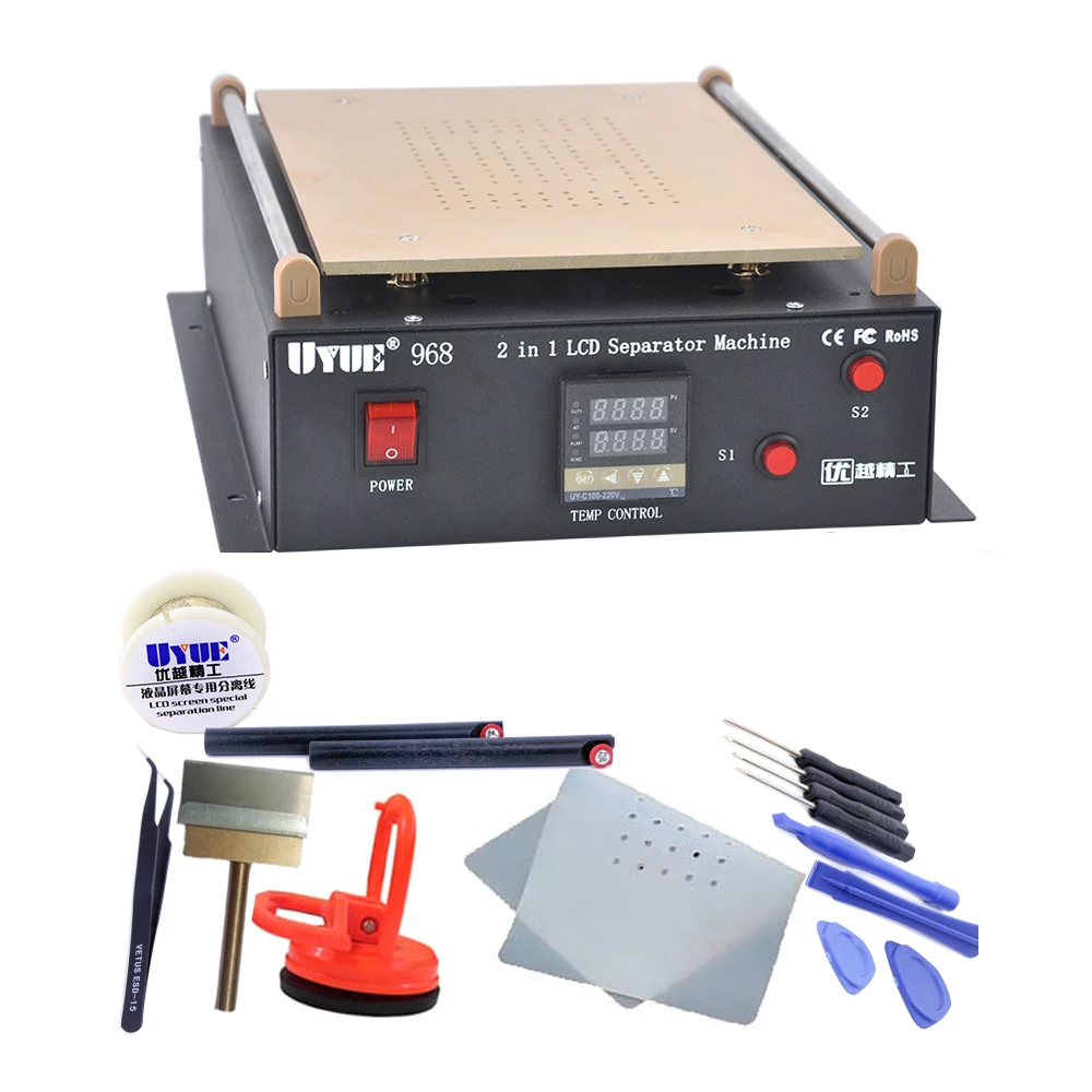 

UYUE 968 Built-in Dual Vacuum Pump 14 inch for iPad for iphone Glass LCD Separator Screen Repair Machine for Samsung Tablet PC