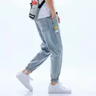 Джинсы-карго мужские свободные, брюки-багги из денима, брюки-султанки, уличная одежда, черные синие джинсы, весна-лето