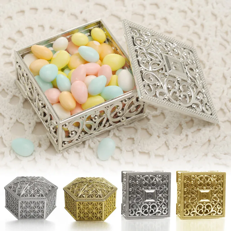 

Vintage Hollow Jewelry Storage Box Plastic Wedding Party Candy Box Souvenir Trinket Packing Case Party Event Supply Organizer