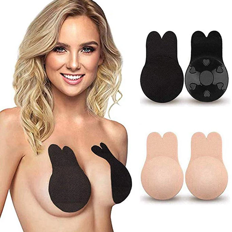 1 пара без бретелек клейкий силиконовый бюстгальтер кролик лента плюс размер