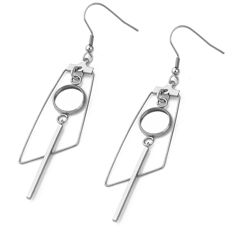 6pcs Stainless Steel Earring Hooks Fit 6mm 8mm 10mm 12mm Cabochon Earring Base Settings Blank Earrings Bezel Trays DIY  Findings