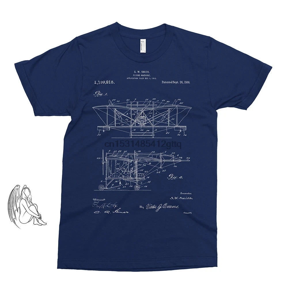 Летающая машина 1916 патент футболка самолет рубашка Авиатор подарок самолеты