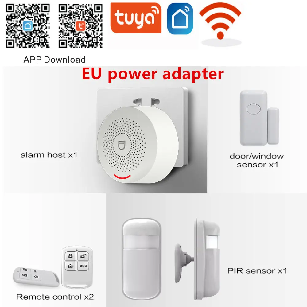 Домашняя охранная сигнализация SmartYIBA Tuya Wi-Fi 433 МГц Управление приложениями