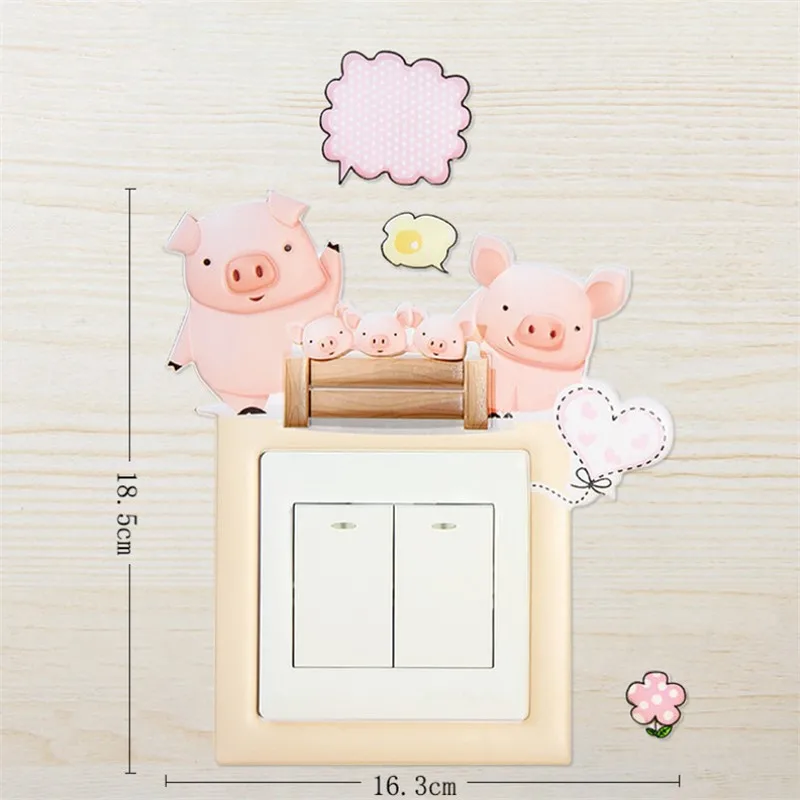 Настенный 3D выключатель света в виде животного фламинго свиньи | Дом и сад