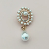 5pcs rhinestone diamond pearl drop button clothing corsage bow tie decoration accessories rhinestone jewelry diy jewelry buckle