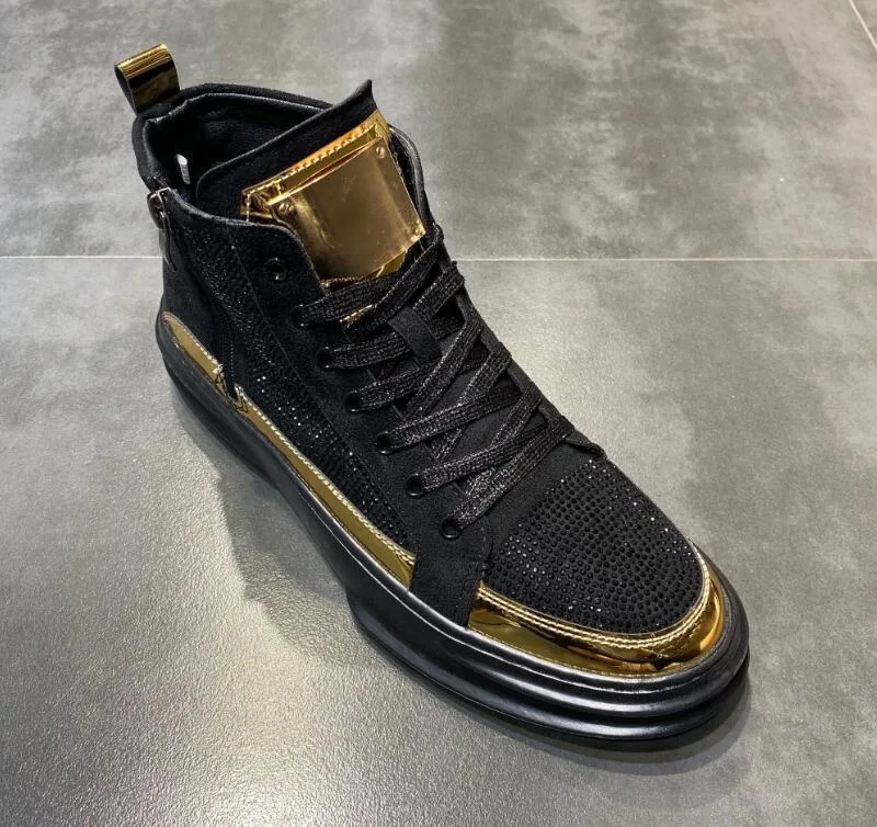 Роскошные Дизайнерские повседневные туфли со стразами Высококачественные с