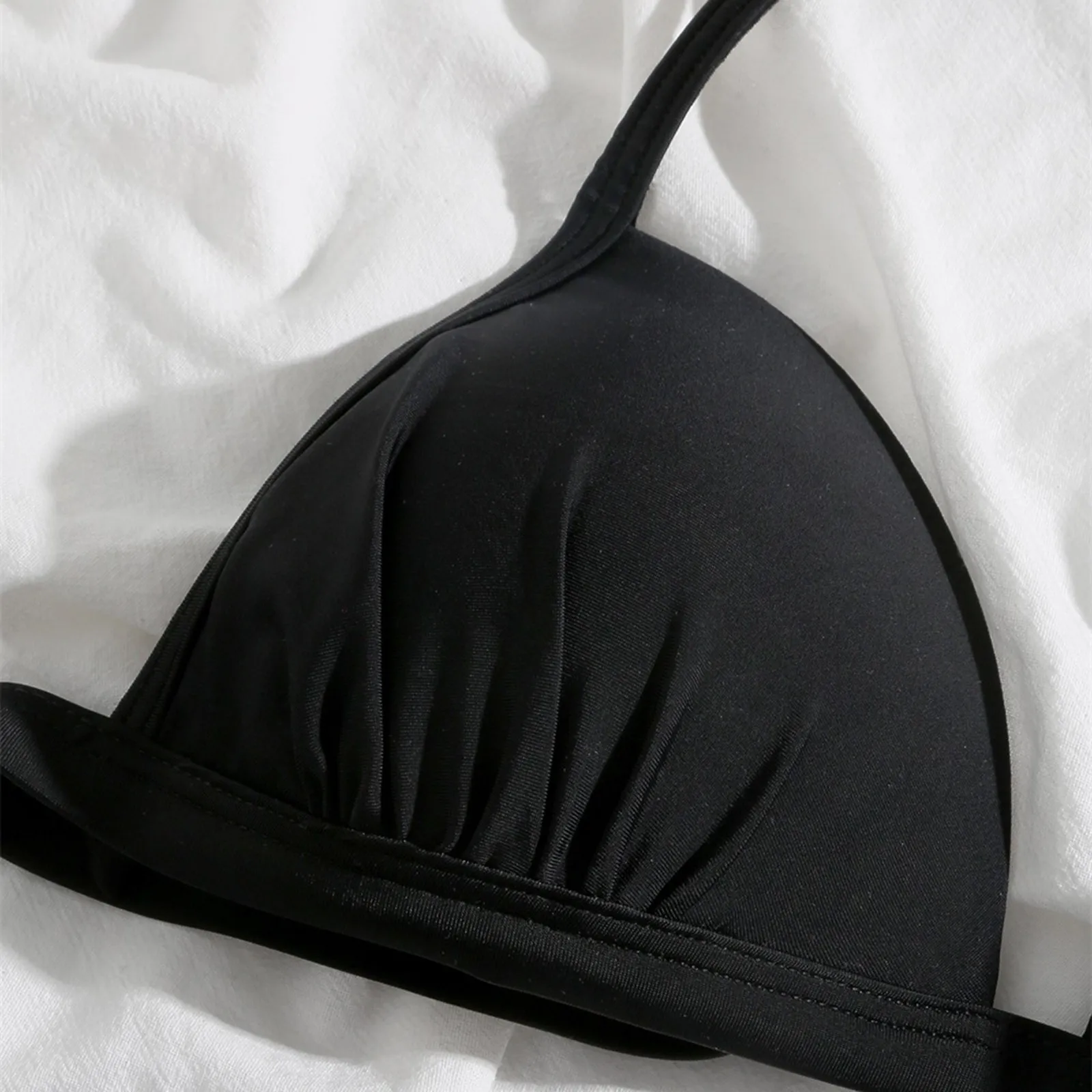 

Women's Fashion Solid Color Sexy Taping Backless Bikini Swimsuit