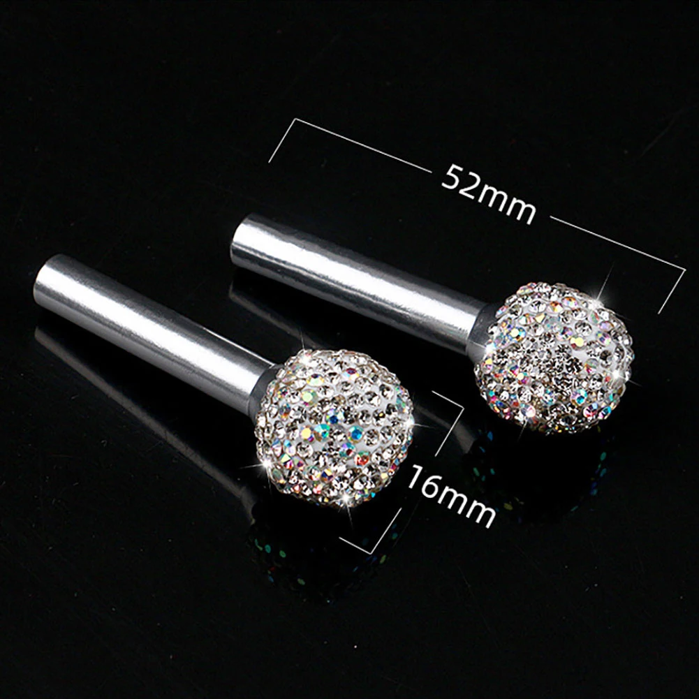 

The New Stylish 2Pcs Shiny Rhinestones Car Vehicle Interior Door Lock Knob Pull Pins Decoration Interior Accessories
