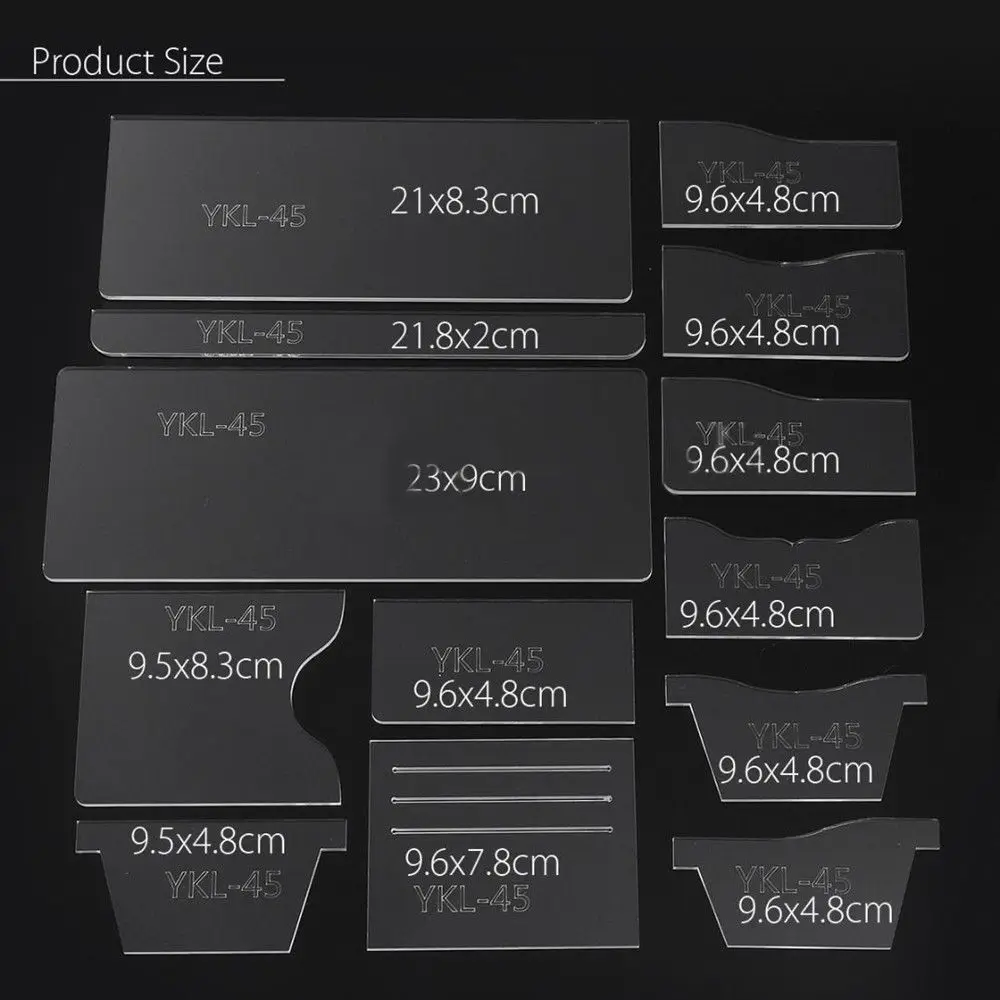 Кожа ремесло прозрачный акриловый короткий бумажник шаблон инструмент 13