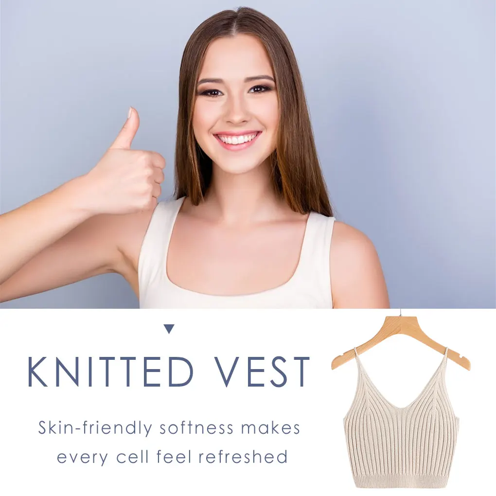 

Fashion Sexy Women's Top Knitted Crop Tops Cotton Tank Crop Tops Lingerie Underwear Vest Cropped Tee Camisole