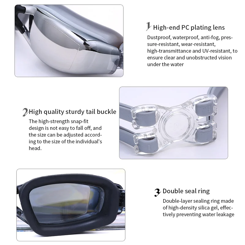 

Professional Swimming Goggles Silicone Anti-fog UV Multicolor Swimming Glasses for Men Women Water Sports Eyewear Adult Eyewear